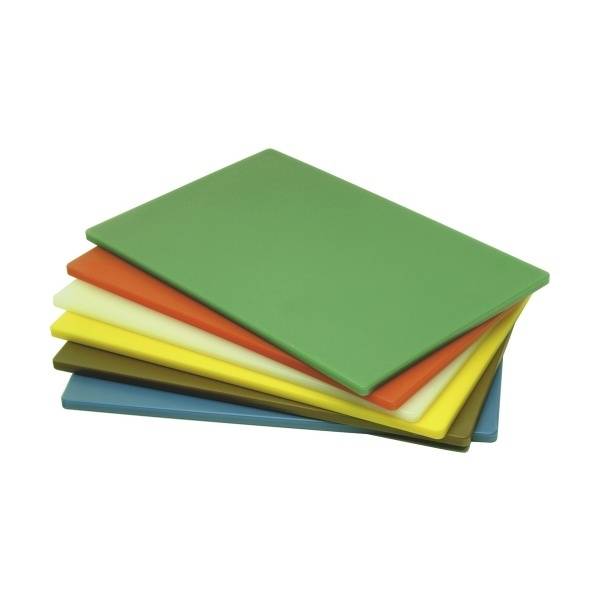 High Density Chopping Board & Rack 6 Colour Set 18x12x0.5in (1 of Each)