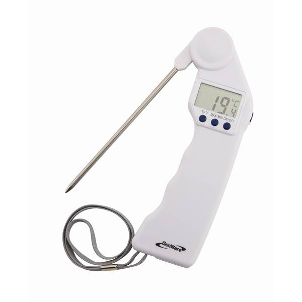 Folding Probe Pocket Thermometer - White