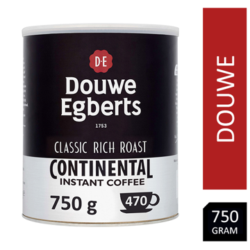 Douwe Egberts Continental Rich Dark Roast Instant Coffee 750g (x6)