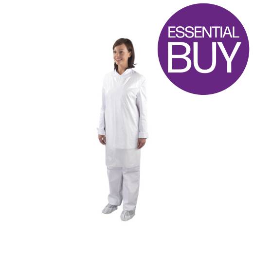 Disposable Aprons 27x42in Flat Pack 10mu White (x100)