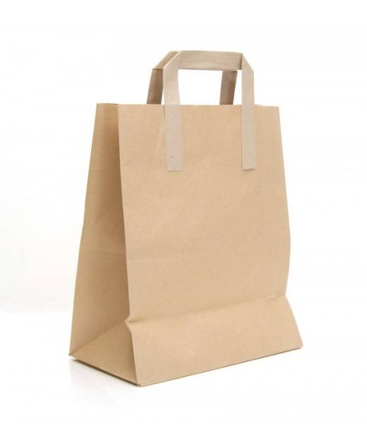 Kraft External Handle Brown SOS Bag Large Recycled 10.25x15.5x12in (x250)