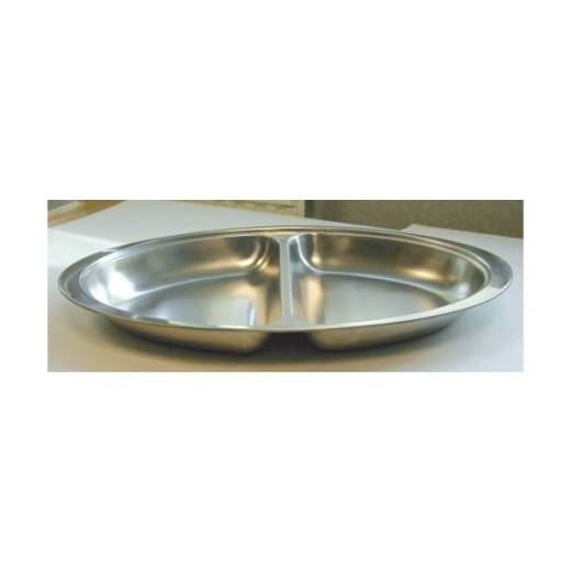 Stainless Steel 2 Div Oval Banq Dish 20`