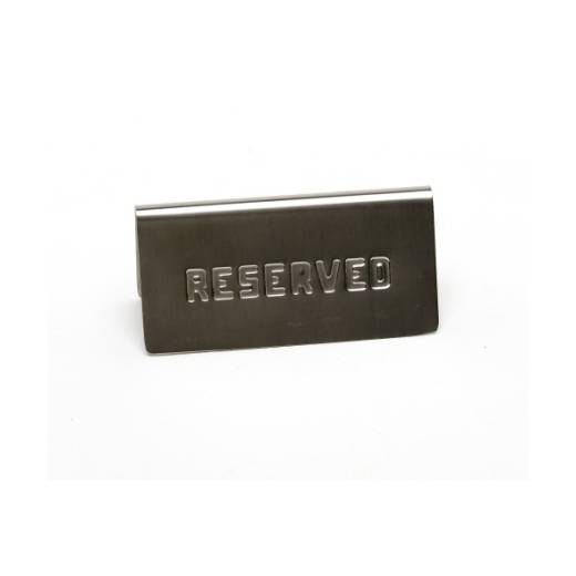 Stainless Steel Table Sign Reserved 12x6cm