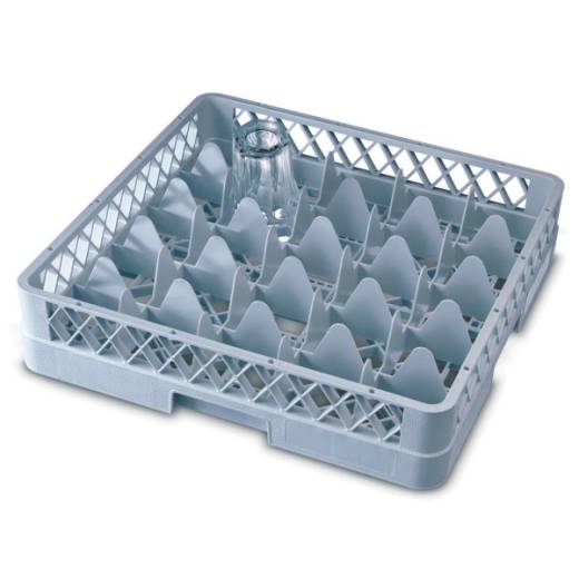 Genware 25 Compartment Glass Rack with 1 Extender