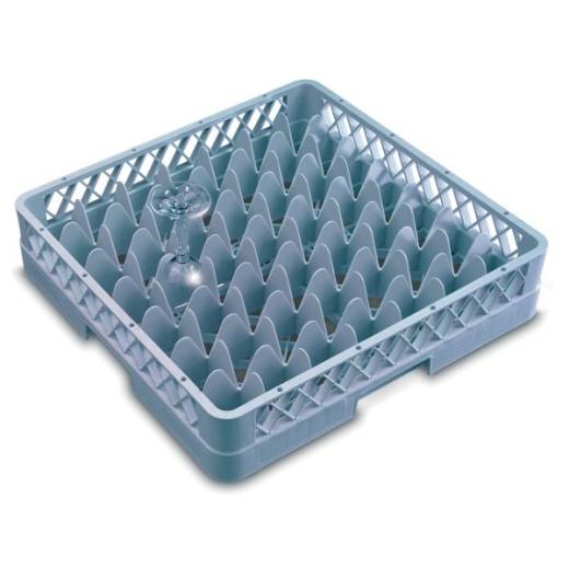 Genware 49 Compartment Glass Rack with 2 Extenders