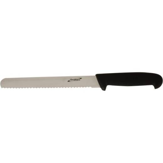 Genware Bread Knife 20.3cm Serrated Black