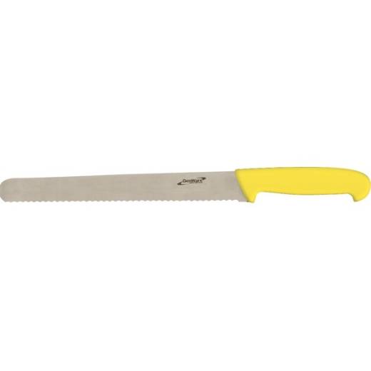 Genware 30.5cm/12in Serrated Slicing Knife Yellow