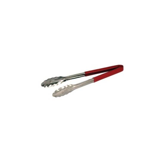 Genware Colour Coded Stainless Steel Tong 31cm Red