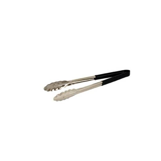 Genware Colour Coded Stainless Steel Tong 31cm Black