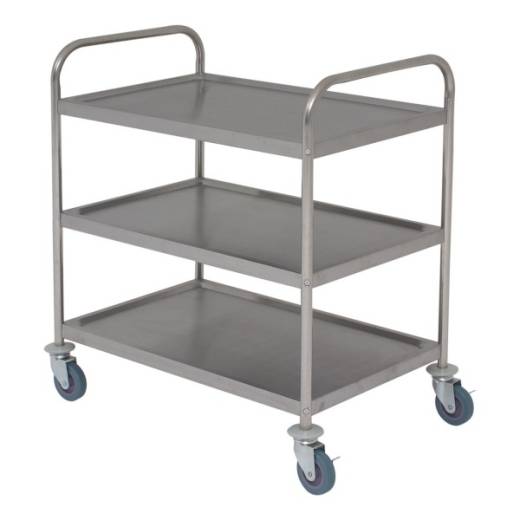 Stainless Steel Trolley - 3 Shelves - 933 x 855 x 535m