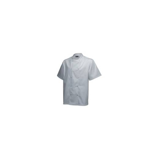 Chef Basic Stud Jacket Short Sleeve White Medium