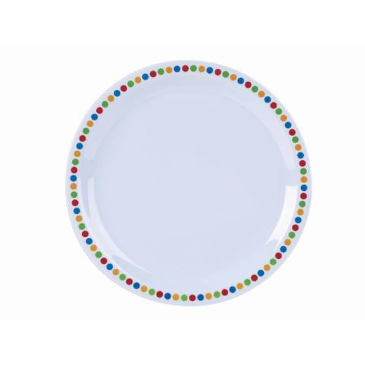 Genware Melamine 23cm Plate Coloured Circles (x12)