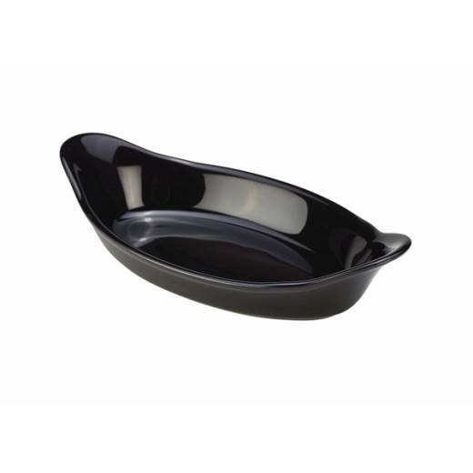 Royal Genware Oval Eared Dish 16.5cm Black (x6)