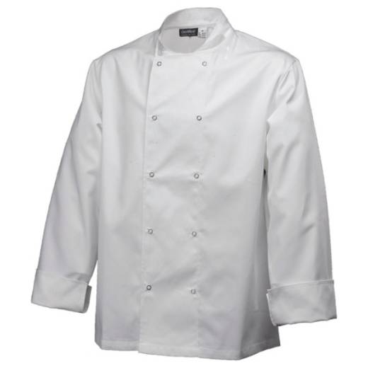 Chef Basic Stud Jacket Long Sleeve White XXL