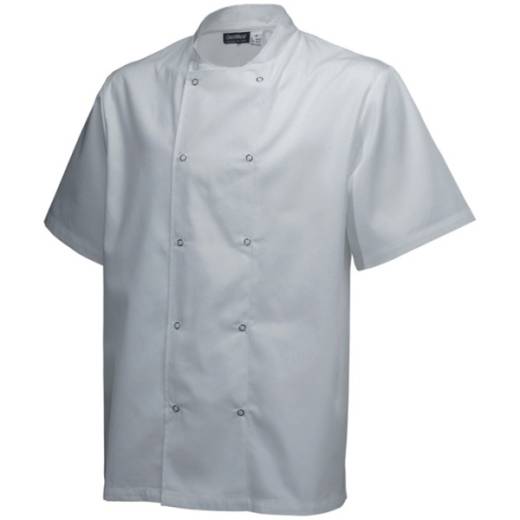 Chef Basic Stud Jacket Short Sleeve White XXLarge