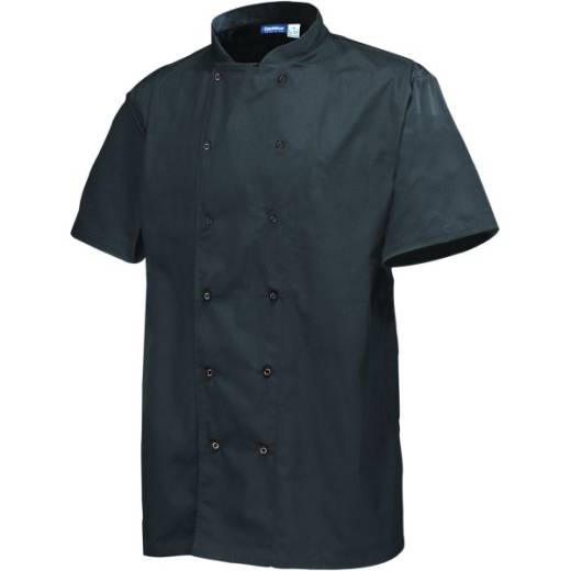 Chef Basic Stud Jacket Black Short Sleeve XSmall