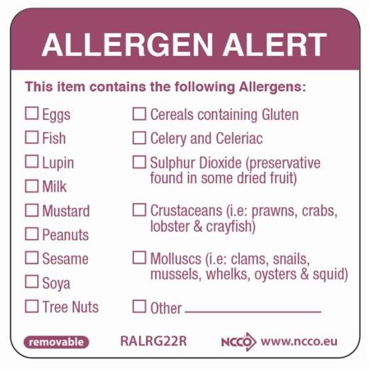 Allergen Label Removable 50x50mm (x500)