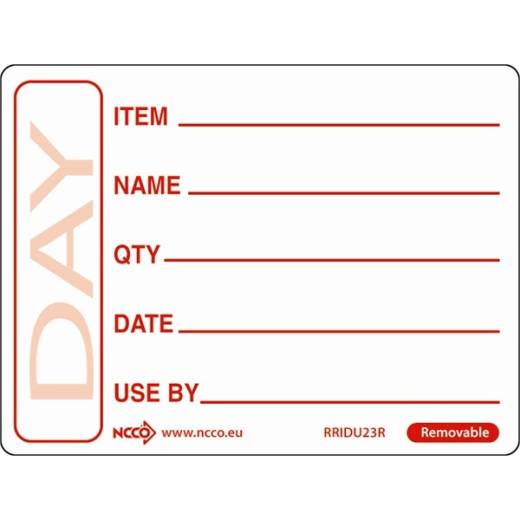 Use By Label Removable 50x65mm Red (x500)