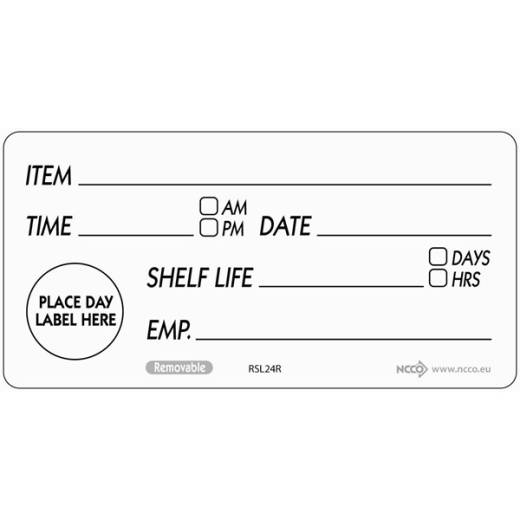 Shelf Life Label Removable 50x100mm (x500)
