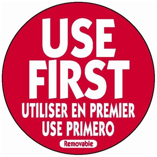 Use First Label Removable Red 50mm (x500)