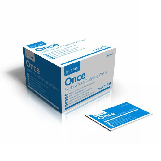 Blue Dot Once Sterile Saline Cleansing Wipe (x100)