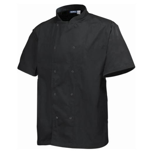 Chef Basic Stud Jacket Black Short Sleeve XXLarge