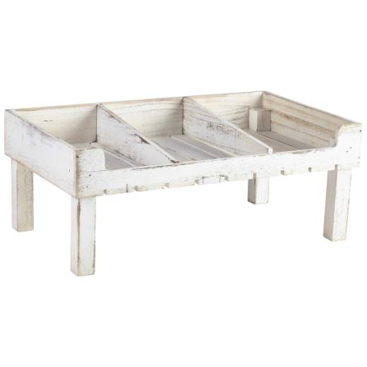 Rustic Wooden Crate Stand White Wash finish 53x32x21cm
