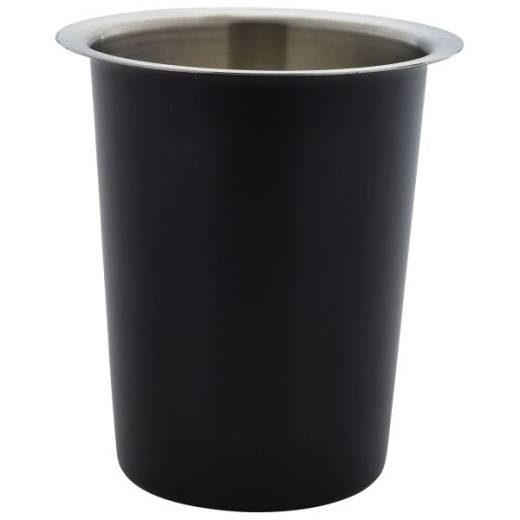 Genware Stainless Steel Black Cutlery Cylinder 4.5in
