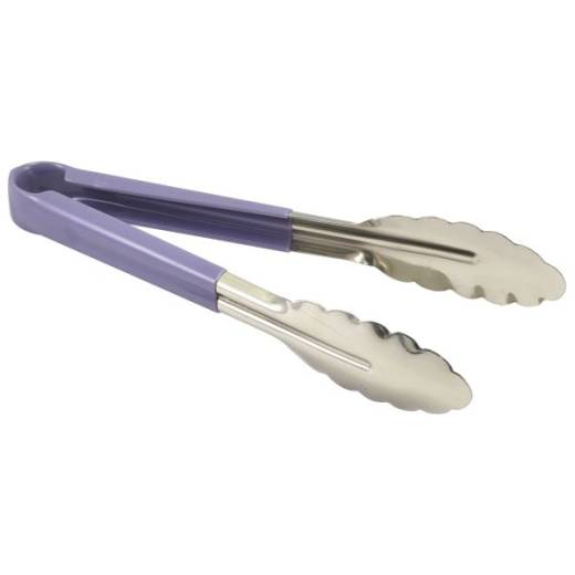 Colour Coded Stainless Steel Tong 12in/31cm Purple