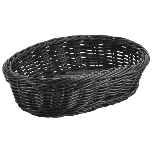 Polywicker Basket Black Oval 22.5 x 15.5 x 6.5cm (x6)