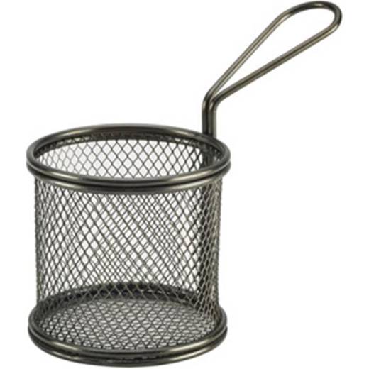 Black Serving Fry Basket 9.3 x 9cm (x6)