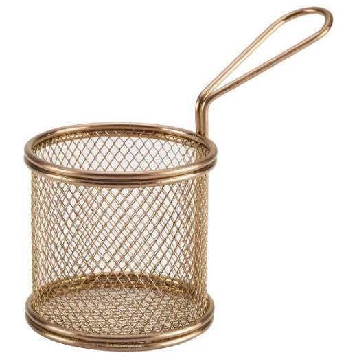 Copper Serving Fry Basket 9.3 x 9cm (x6)