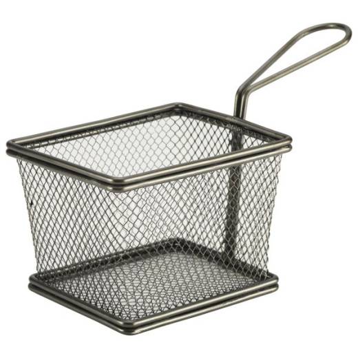 Black Serving Fry Basket 12.5 x 10 x 8.5cm (x6)