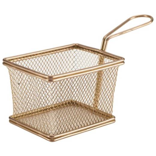 Copper Serving Fry Basket 12.5 x 10 x 8.5cm (x6)