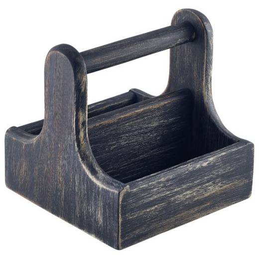 Table Caddy Small Black Wood