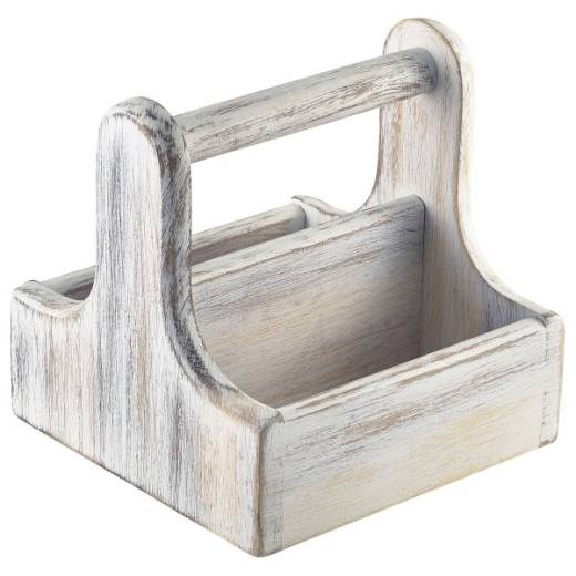 Table Caddy Small White Wood