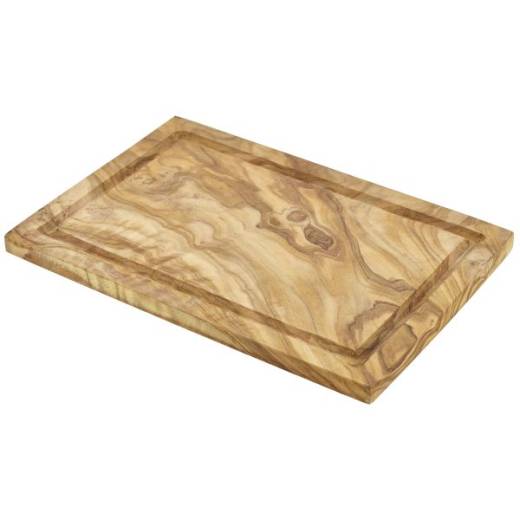 Olive Wood Serving Board W/ Groove 30X20cm+/-