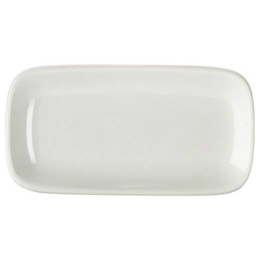 Royal Genware Rectangular Rounded Edge Plate 19.5 x 10cm (x6)
