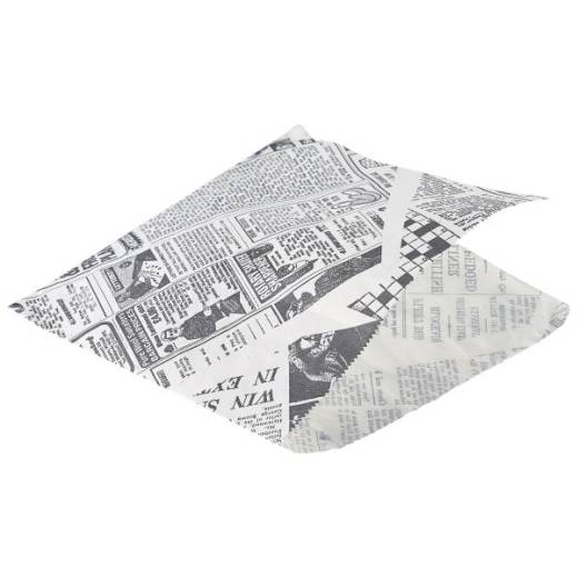 Greaseproof Paper Bags White Newsprint 17.5x17.5cm (x1000)