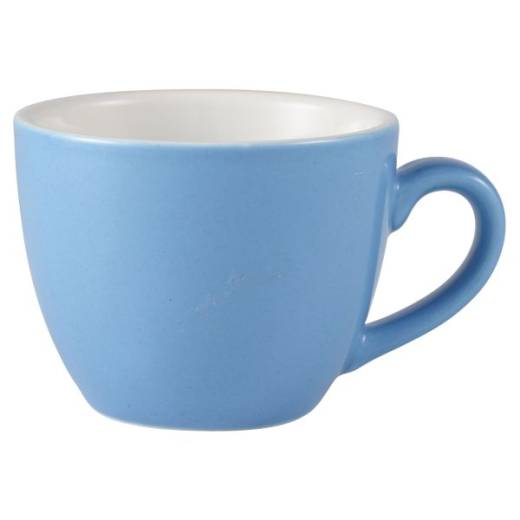 Royal Genware Bowl Shaped Cup 9cl Blue (x6)