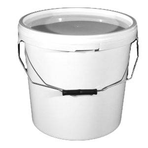 Food Grade Plastic Bucket With Lid & Metal Handle 16L White