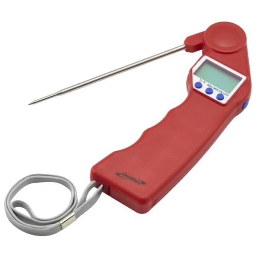 Genware Folding Probe Pocket Thermometer Red