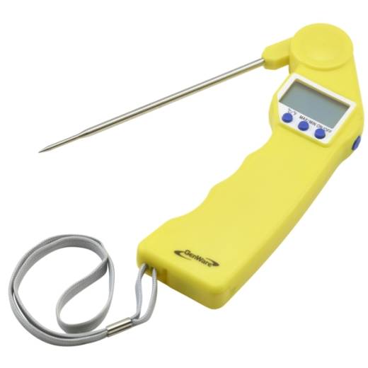 Genware Folding Probe Pocket Thermometer Yellow