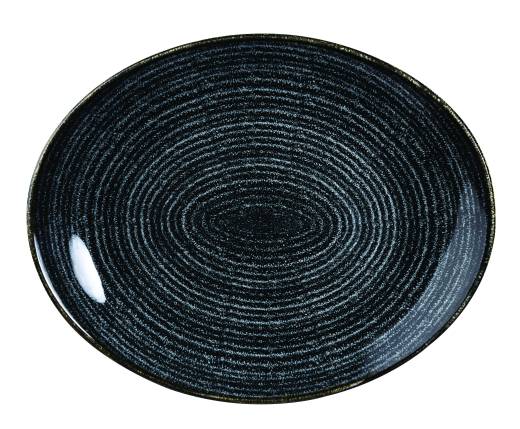 Studio Prints Charcoal Black Oval Coupe Plate 31.7x25.5cm (x12)