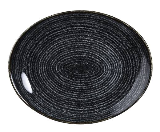 Studio Prints Charcoal Black Oval Coupe Plate 27x22.9cm (x12)