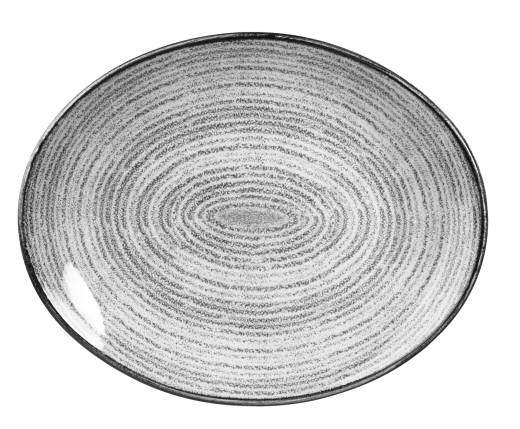 Studio Prints Stone Grey Oval Coupe Plate 31.7x25.5cm (x12)