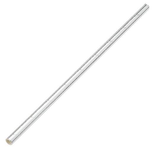 Paper Solid Silver Straw (x6000)