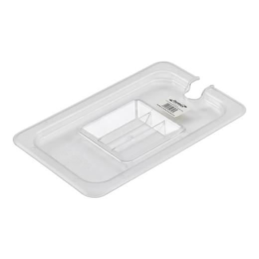 1/4 Polycarbonate Gastronorm Notched Lid Clear