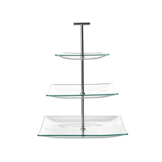 Glass Cake Stand 3 Tier 25Dx30cmH (x1)