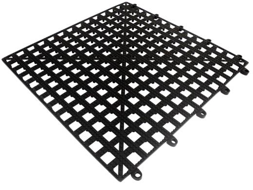 Interlocking Bar Shelf Tile – Black 13x13in